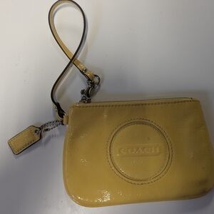 Coach Yellow Wristlet Bag